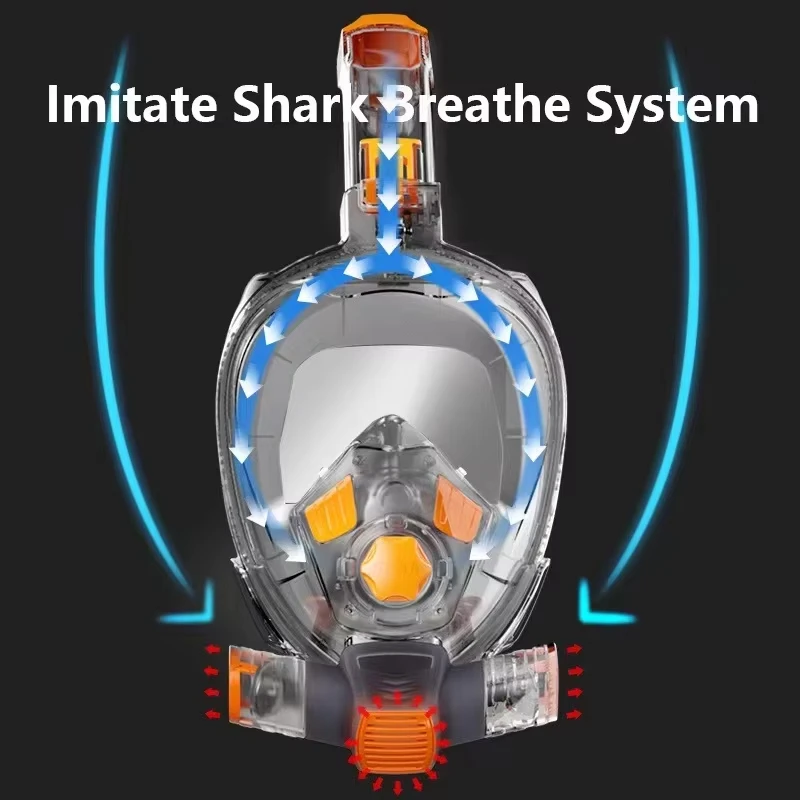 Hot-selling underwater mask snorkel full face wide field of view foldable anti-fog diving mask swimming adult youth snorkel