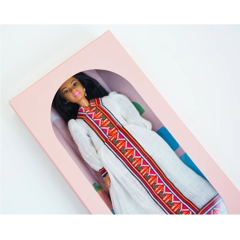 High Quality 12 inches African Dolls with Clothes Chic Doll Evening Formal Wedding Dress Clothes for 30 cm Doll