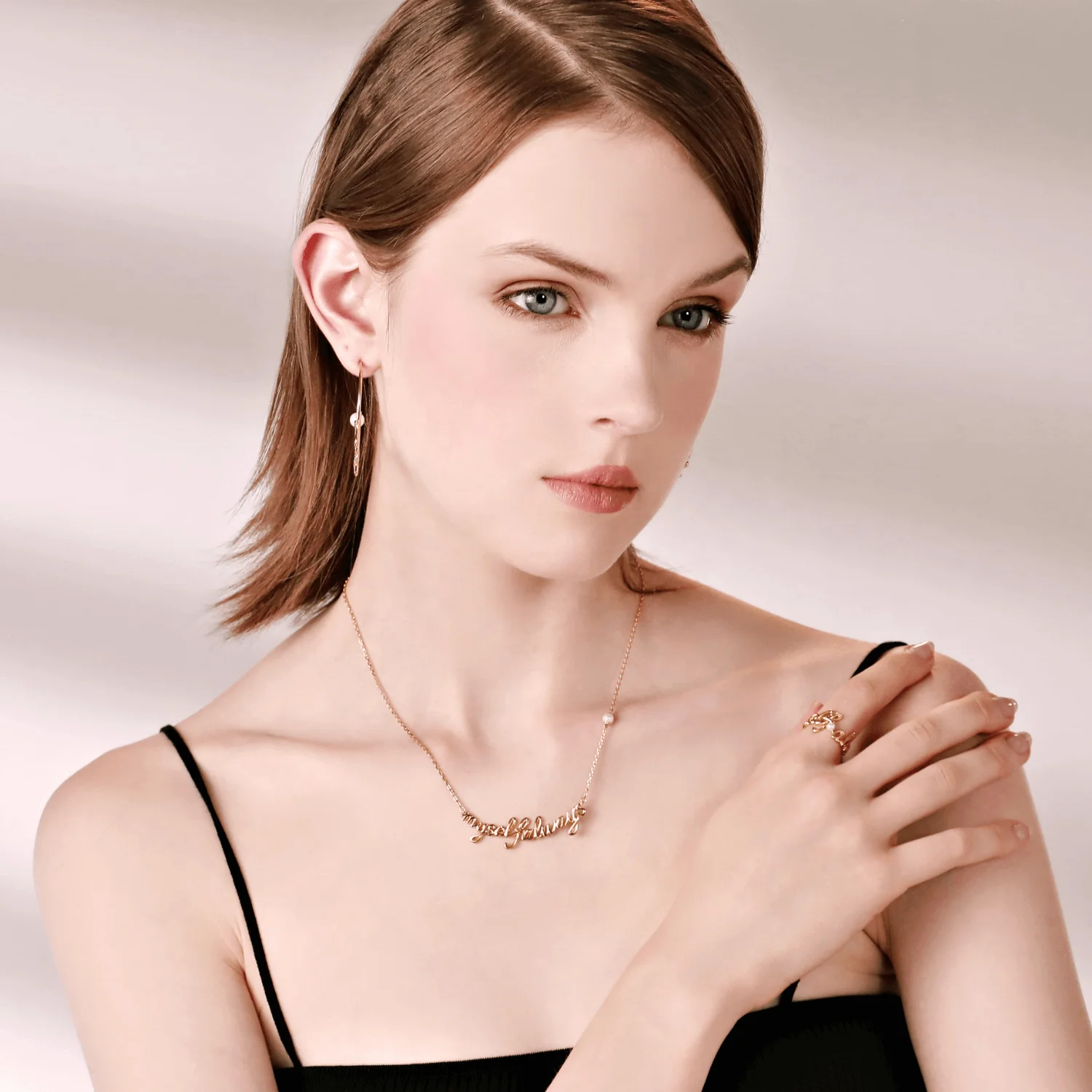 Milskye large fashion jewelry for women 18k gold plated brass MYSELF ALWAYS pendant necklace