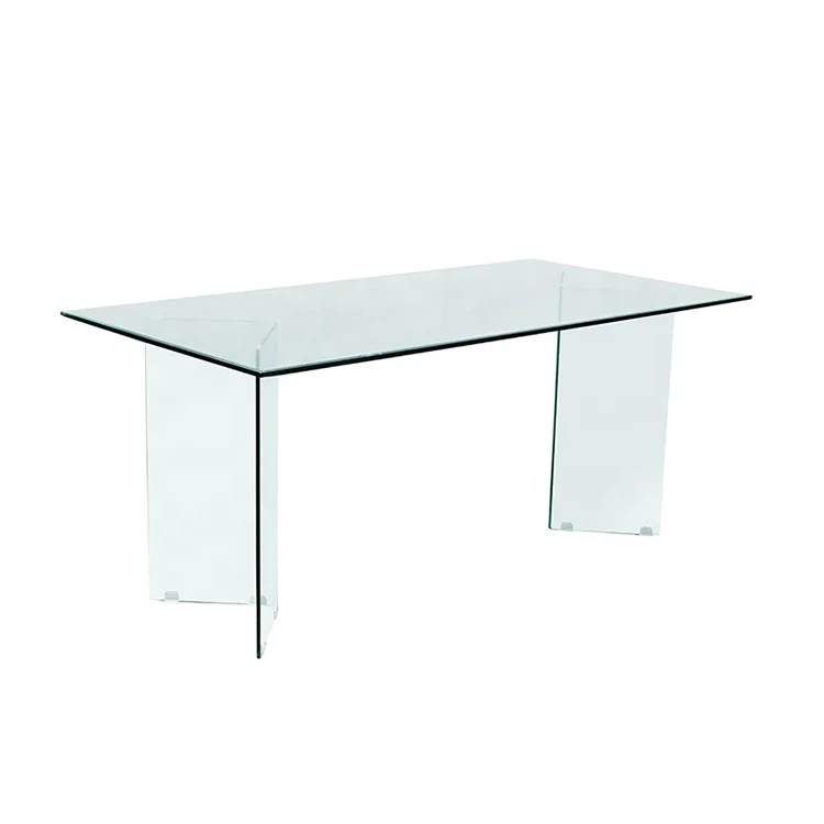 New tempered glass clear coffee 10mm thickness tempered dining table modern