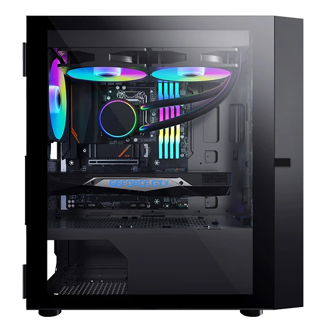 Hot sale Acrylic panel RGB gaming computer Case PC Computer Case ATX case with RGB fans New product