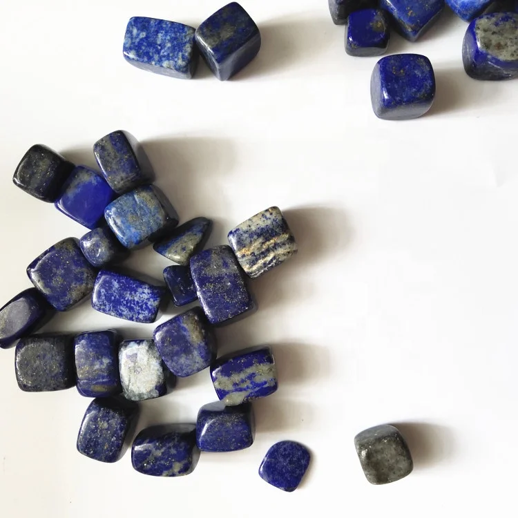 wholesale natural crystal cube healing stone polished lapis lazuli tumbled stone