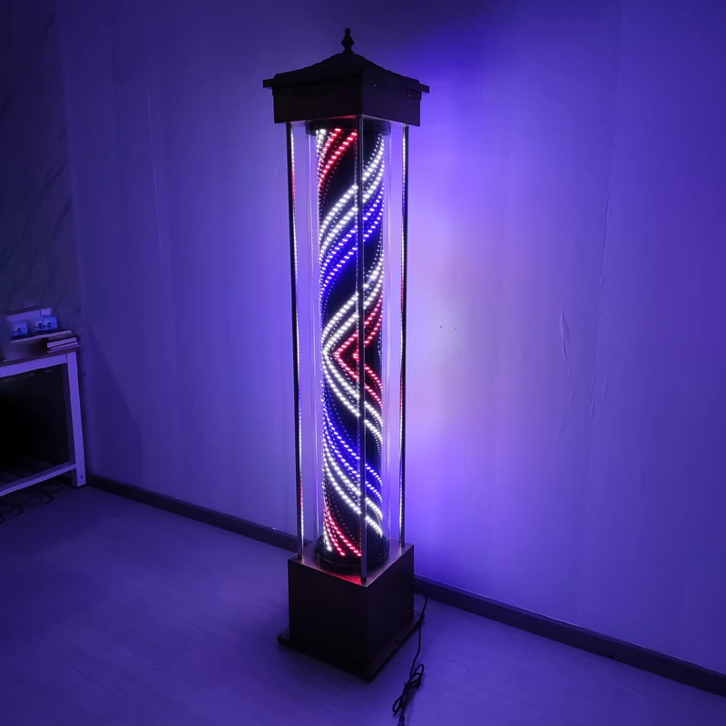 fovnci hair salon sign barber lamps custom large size 190cm 210cm rotating barbershop barber pole with glass material
