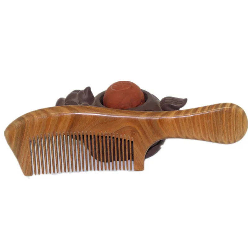 High-quality green sandalwood comb large manufacturers direct support custom LGOgo sandalwood comb