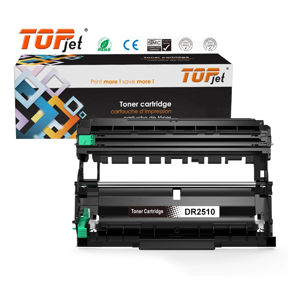 Блок тонер-картриджа Topjet DR2510 DR2530 DR2560 DR830 DR2570 DR2500 совместимый с принтером Brother DCP L2640DW MFC L2807DW