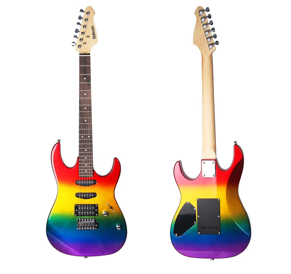 BX-ST-M2Rainbow  Customized Babson Electric Guitar Acoustic Hot Selling Wholesale Guitar For Sale