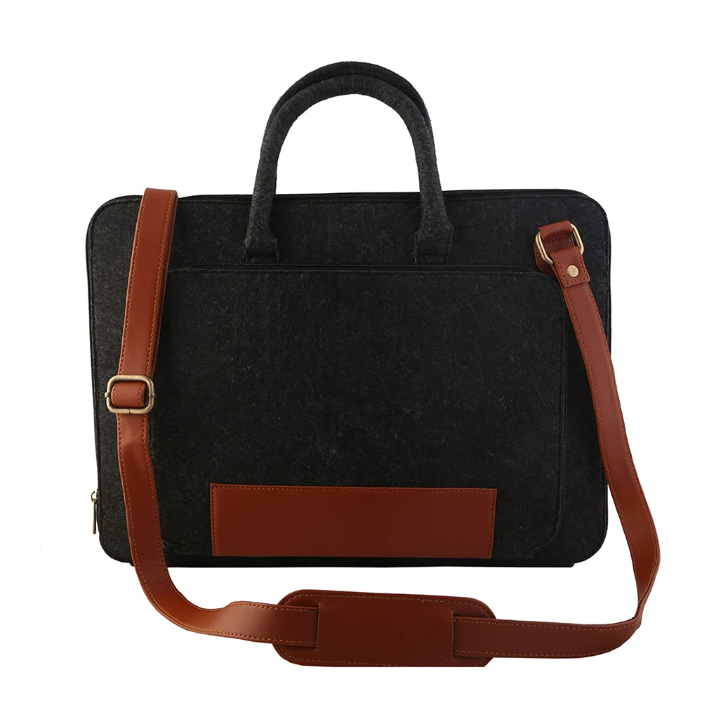 Wholesale Business Computer Bag Portable Briefcase waterproof Laptop Shoulder Felt Bag for laptop