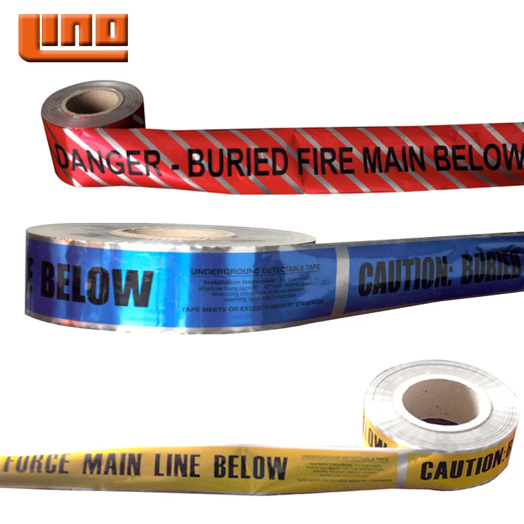 China Supplier Metal Detectable Tape Underground Optical Fiber Cable Warning Underground Warning Tape