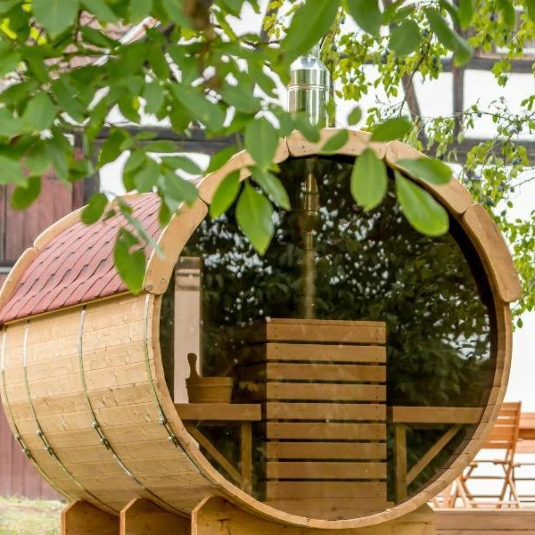 Traditional Outdoor Wooden 6-People Sauna Steam Room