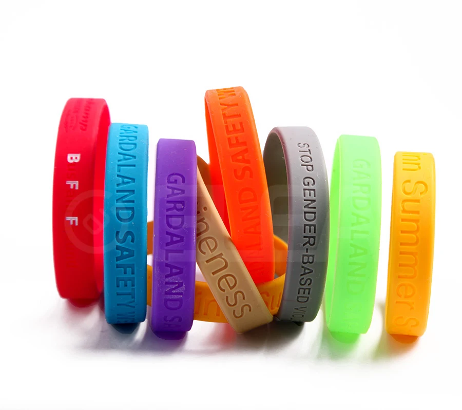 Plastic Rubber Silicone Elastic Wristbands with logo custom