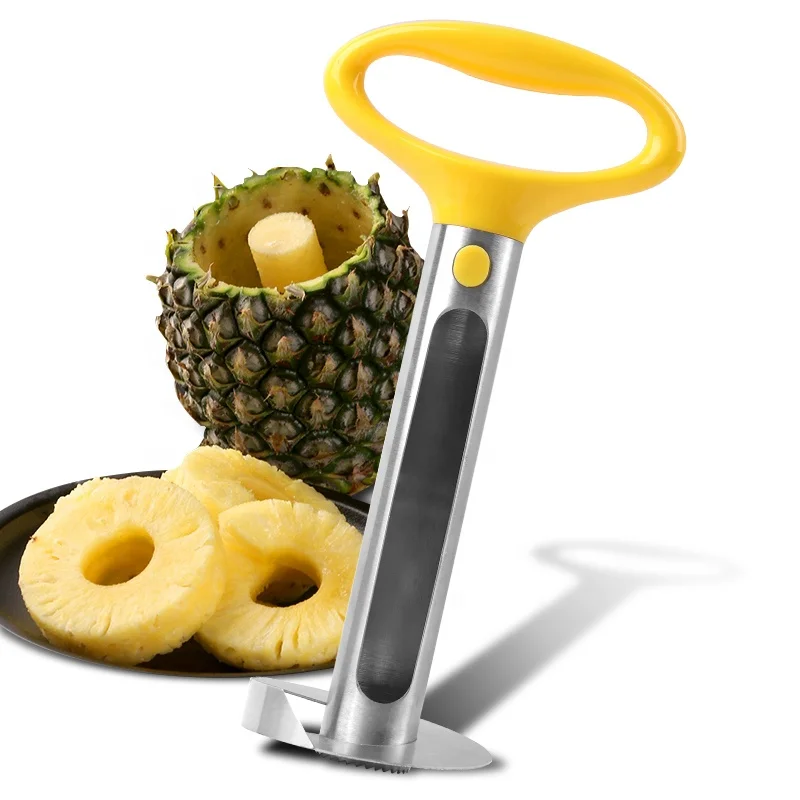 kitchen tool non-slip handles stainless steel manual fruit pineapple peeler corer slicer cutter