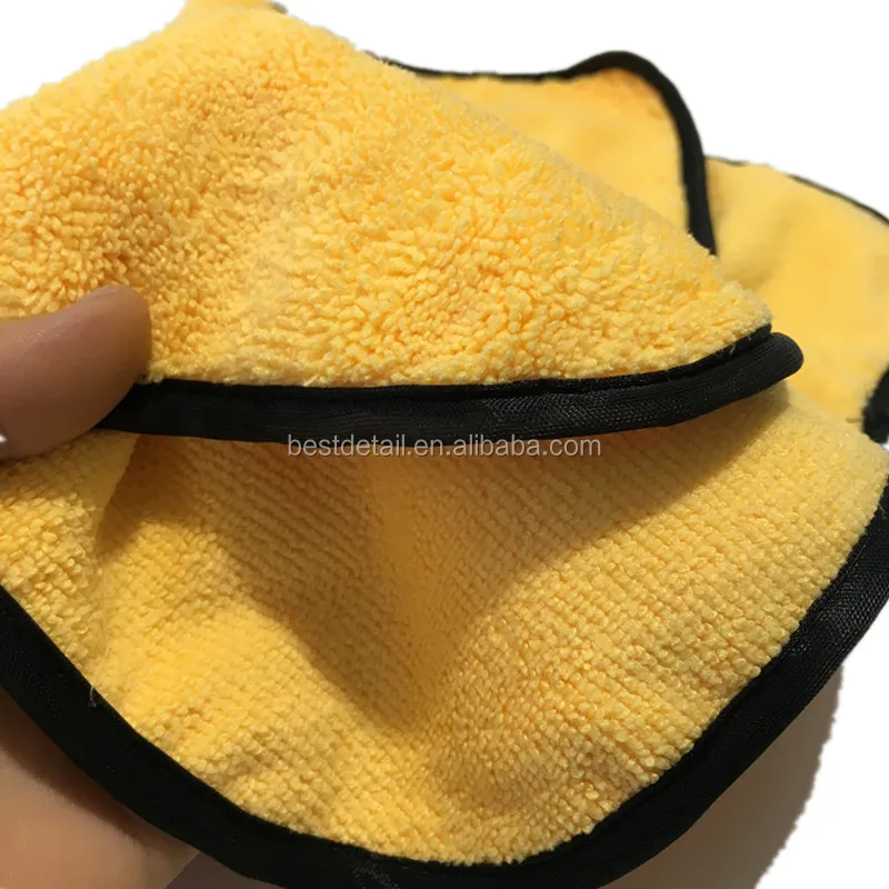 China Wholesale Absorbent Yellow Auto Detailing Buffing Towel 16x24 400 GSM All Purpose Microfiber Cleaning Cloth for Car Wash
