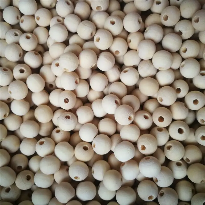 hot sale Natural Unfinished Wood Spacer Beads Round Ball Wooden Loose Beads for Crafts DIY Jewelry Making