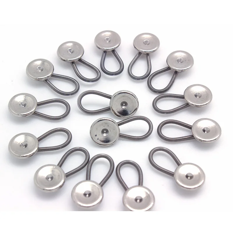 TOPFENG Set of three Custom Collar spring button Eco-friendly alloy spring buckle Jeans spring extension buckle