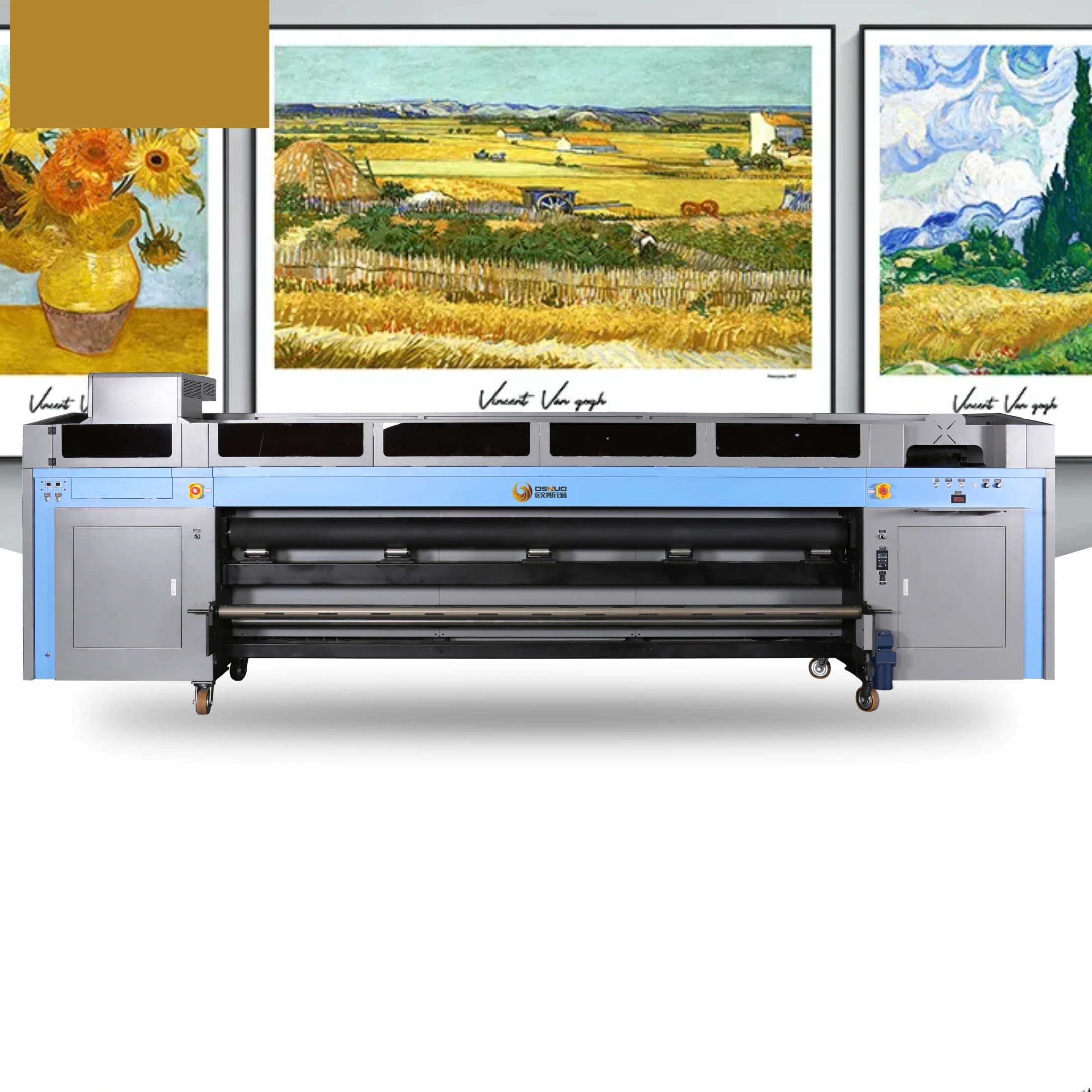 Large Format 3.2m UV Printing Soft Film Backlit Banner Poster Rubber Roller Machine Gen5/6 Head 10ft UV Roll to Roll Printer