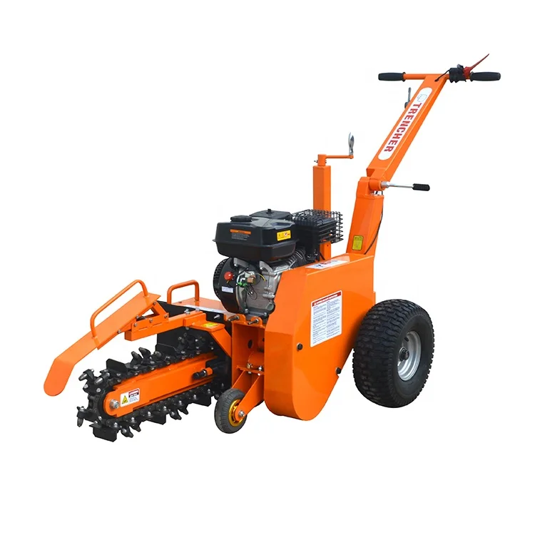  7hp Loncin/Ducar/B & S/Honda бензиновый двигатель идущий за мини-цепной траншеекопатель для укладки