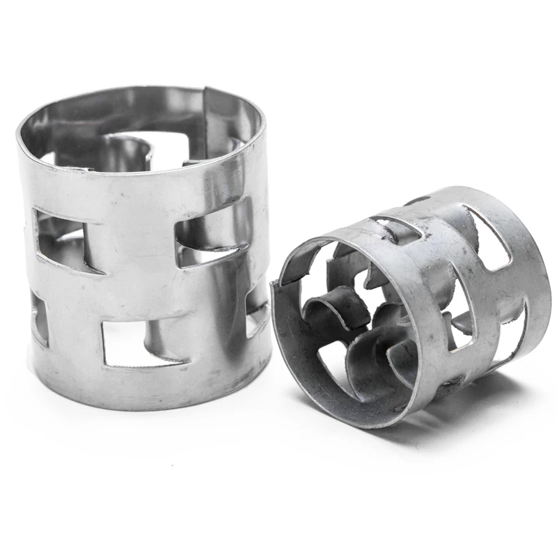 Tower Packing Pall Rings Random SS304 SS316 Metal Stainless Steel Silver Grey for Distillation Column Cylindrical ZHONGTAI