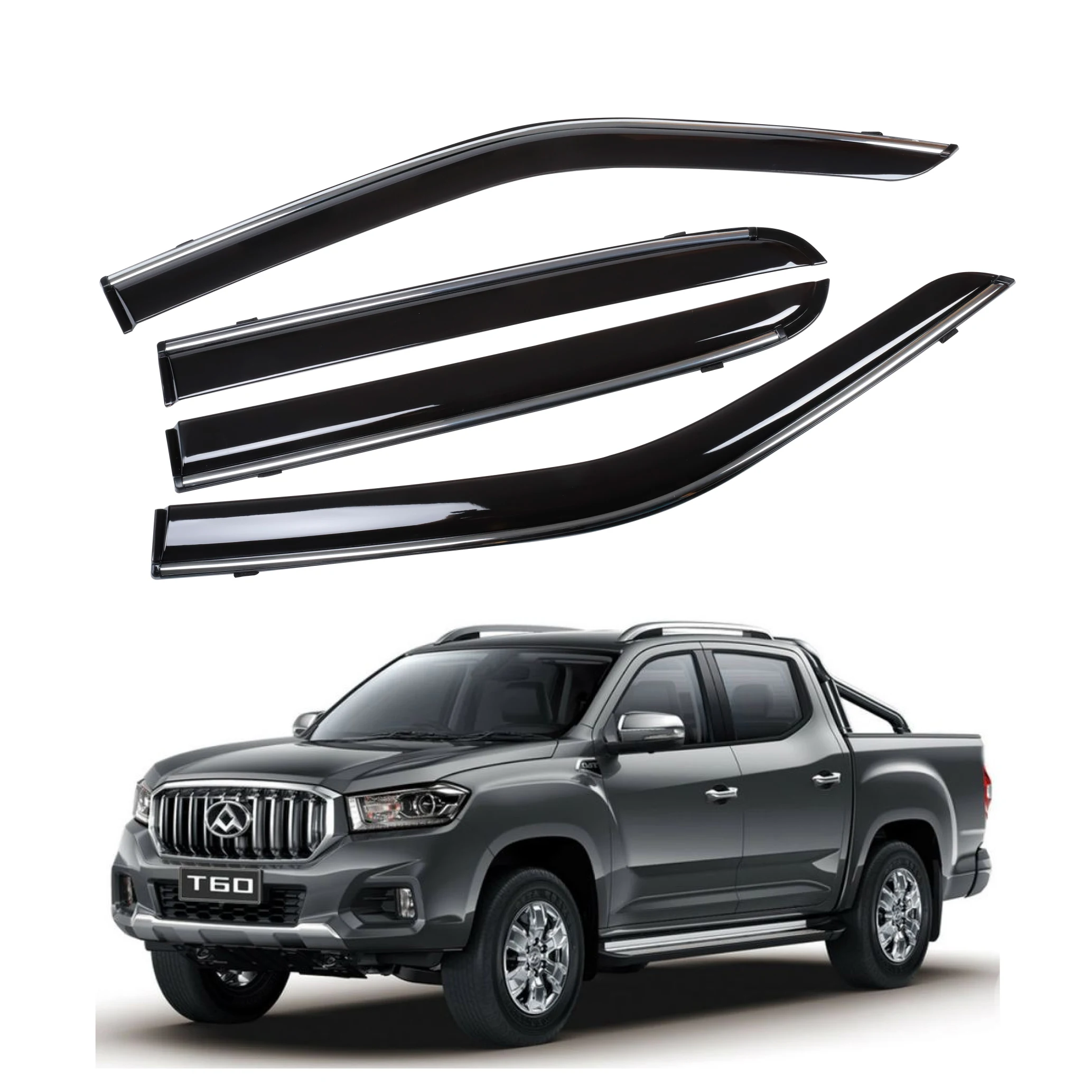 New Style Auto Car Side Window Visor Vent Sun Shade Rain Guard Door Visor For Maxus T60 2017 Pickup Car Weather Shields