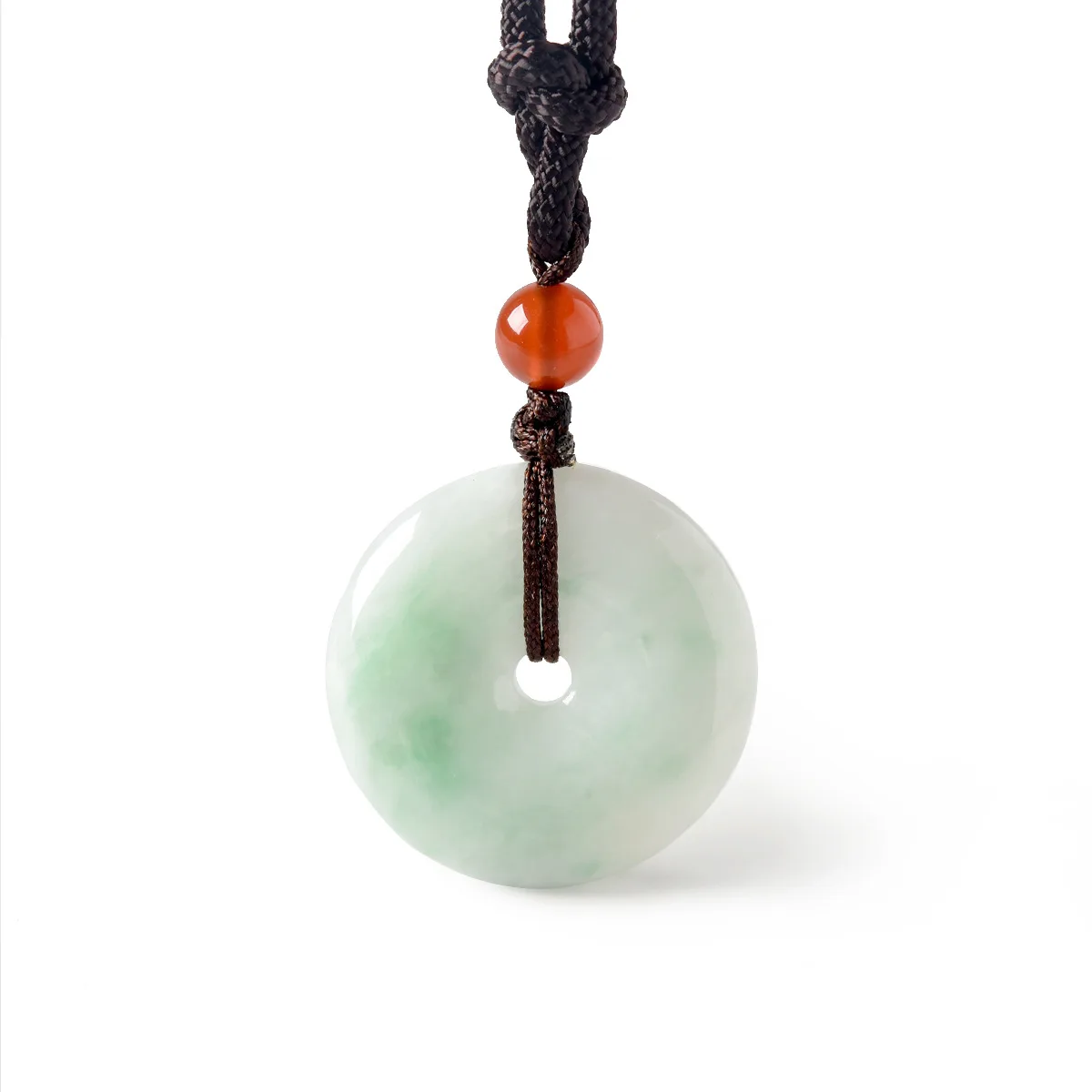 Energinox китайский 100% подлинный Сертифицированный круглый пончик монета Jadeite Jade Подвеска Ожерелье