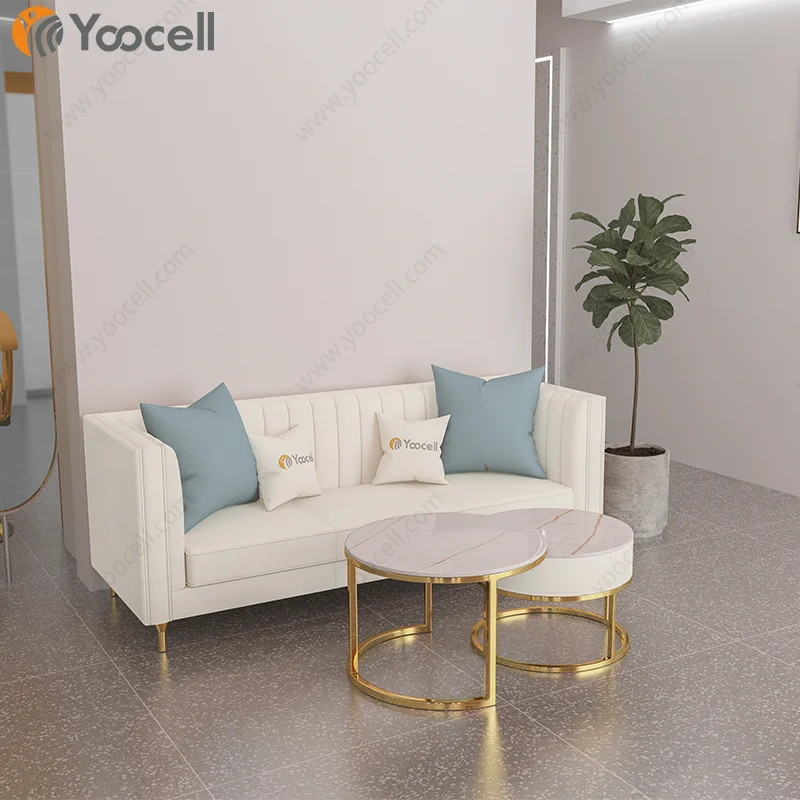 Yoocell new design hot sale cream with white waiting room sofa spa salon hair salon Equipment for waiting area
