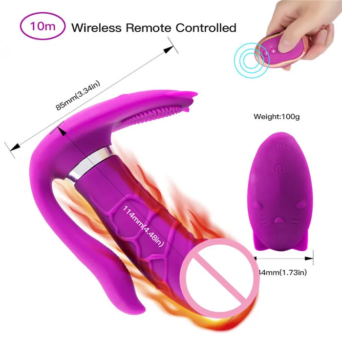 High quality strap on dildo for women wireless butterfly vibrator USB rechargeable vibrator with heating