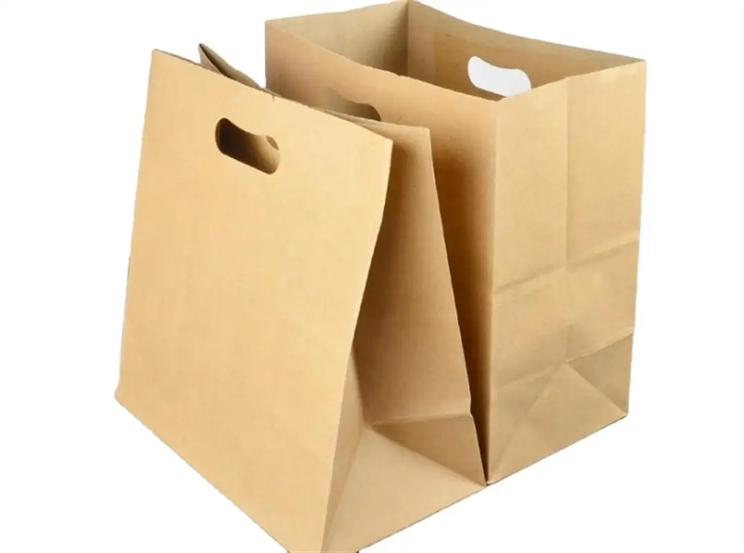 Senang02 Cheap Wholesale  Customizedized Wide Bottom Printing Machine Food Manufacture Shopping White Kraft Paper Bag