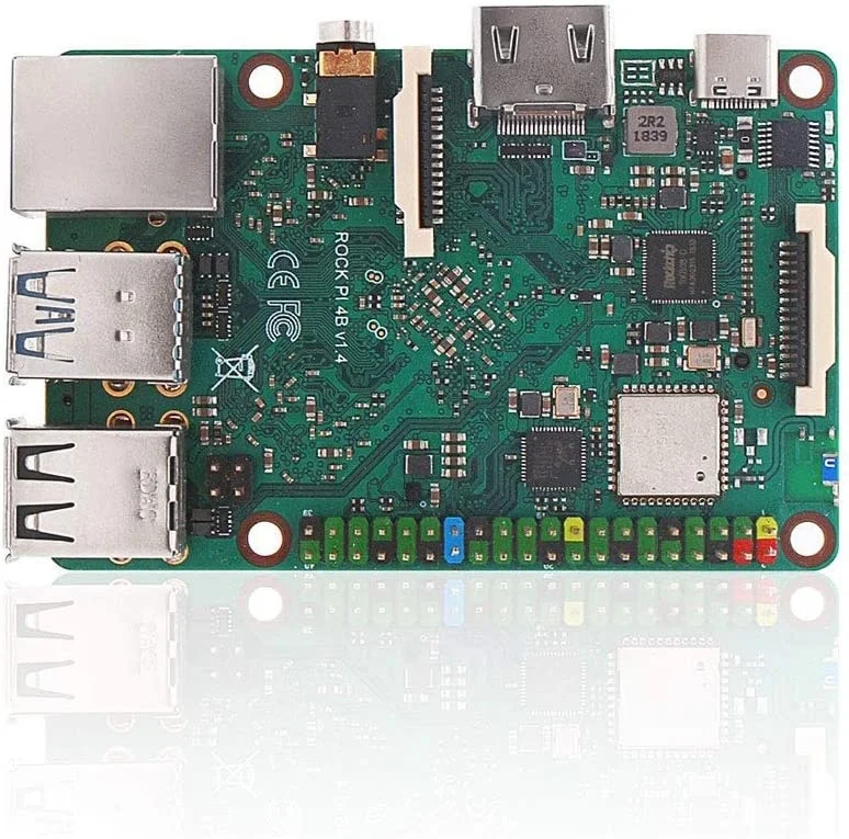 Rock PI 4B V1.4 Rockchip RK3399 Cortex Six Core SBC/Single Board Computer Compatible with Official Raspberry Pi Display