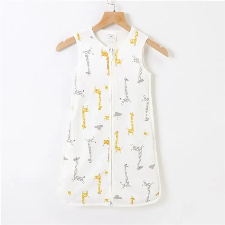 GDTEX Custom Bamboo fiber Baby sleep sack Double Way Zipper Two Layer Interlock 0-6M Baby Sleeping Bag