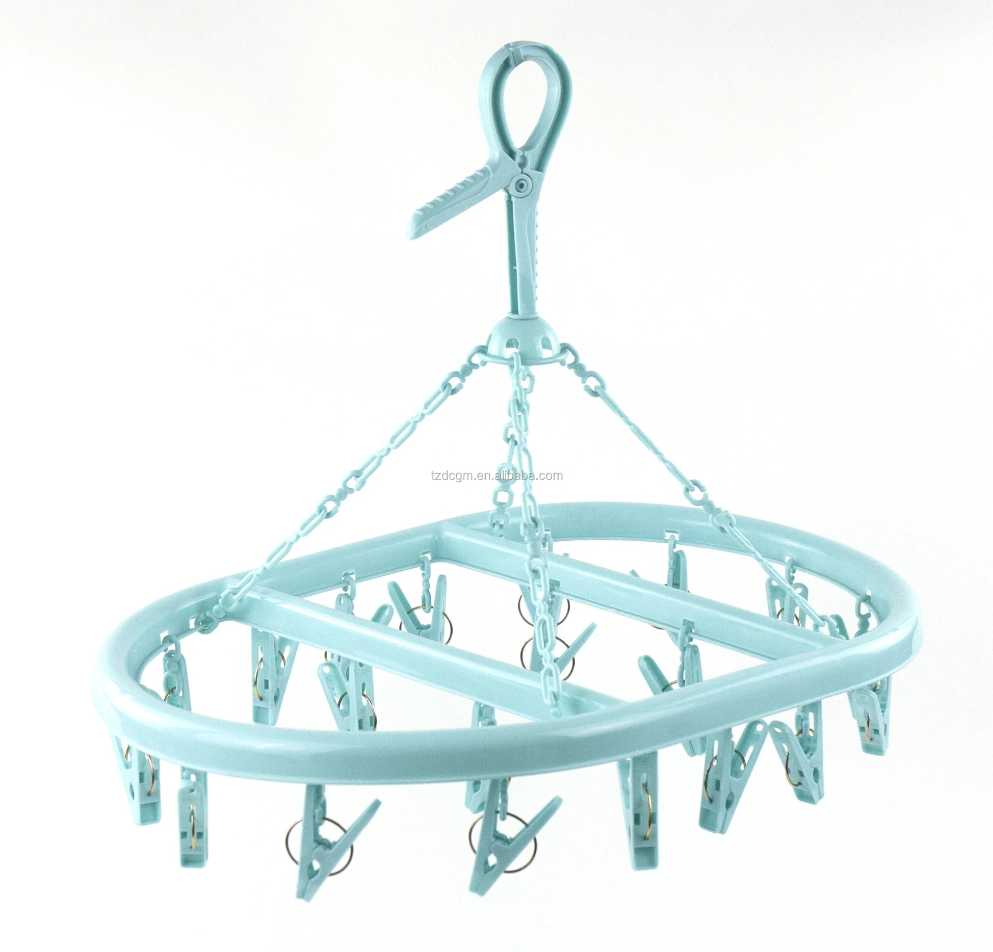 
2020 Good Quality Best Selling oval-shaped Plastic Clothes Hanger with 20 Pegs For Socks 