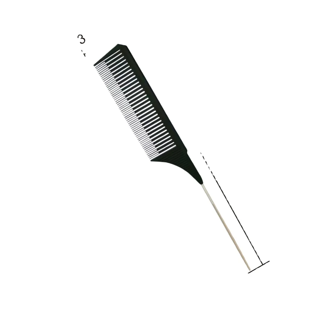 Rat tail combs Black Carbon Fiber  Anti Static And Heat Resistant Teasing Comb