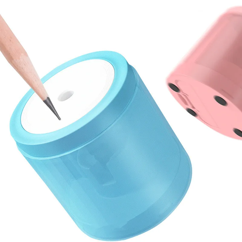 Электрическая точилка для карандашей, стильная электрическая точилка для сухих батарей, Канцтовары для студентов и офиса, АБС