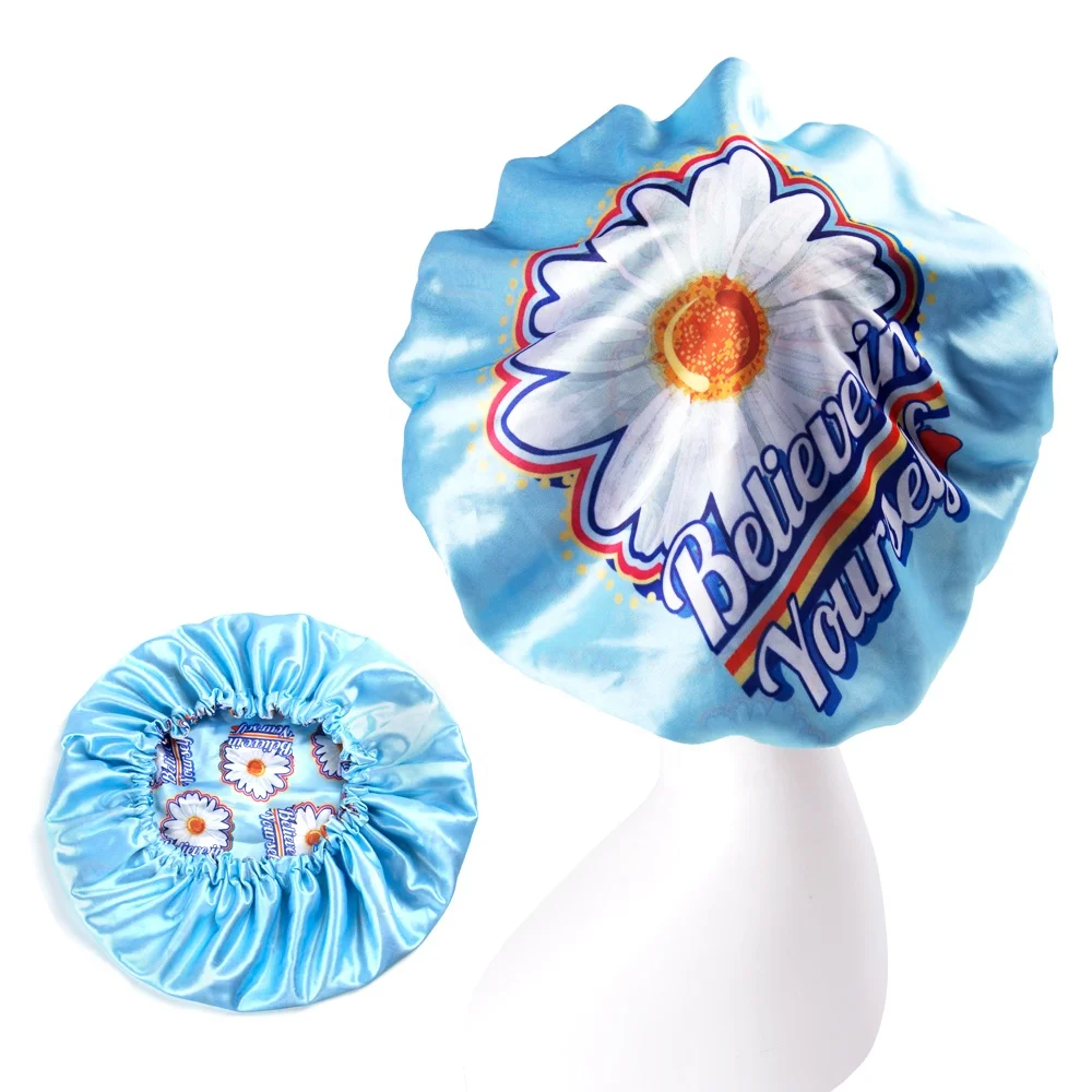 Reversible silky satin hair bonnet custom bonnets with logo
