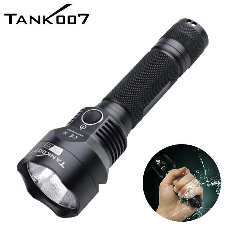 Tank007 навалом светодиодный фонарик linternas тактический фонарь для самообороны перезаряжаемый аккумулятор высокая мощность дальнего действия
