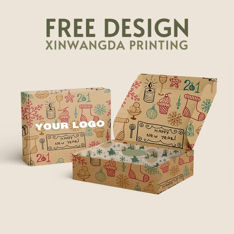 New Year Customized Christmas Gift Eco Friendly Custom Paper Packaging Shipping Box