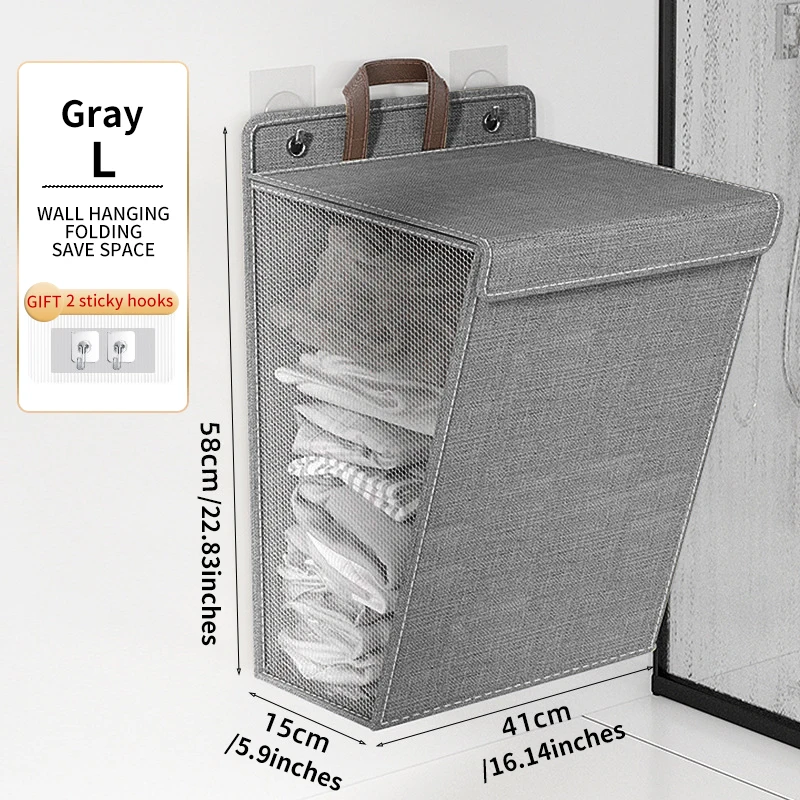 Foldable laundry basket Multifunction bathroom hanging laundry hamper for dirty clothes organizers storage basket