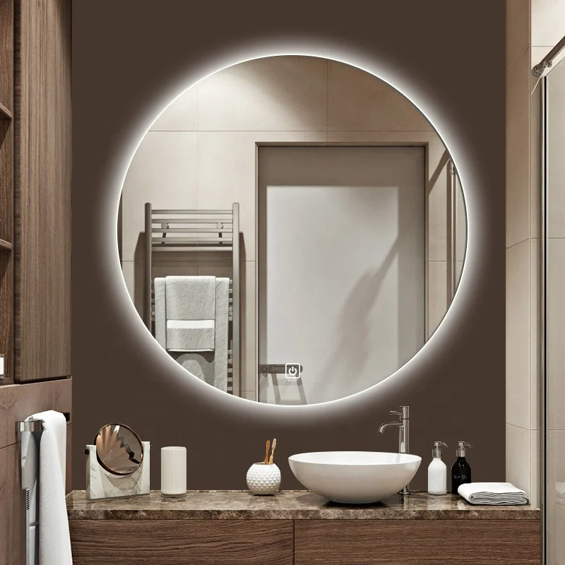 Hot sale backlight large round bathroom backlit led lighted illuminated wall mirror