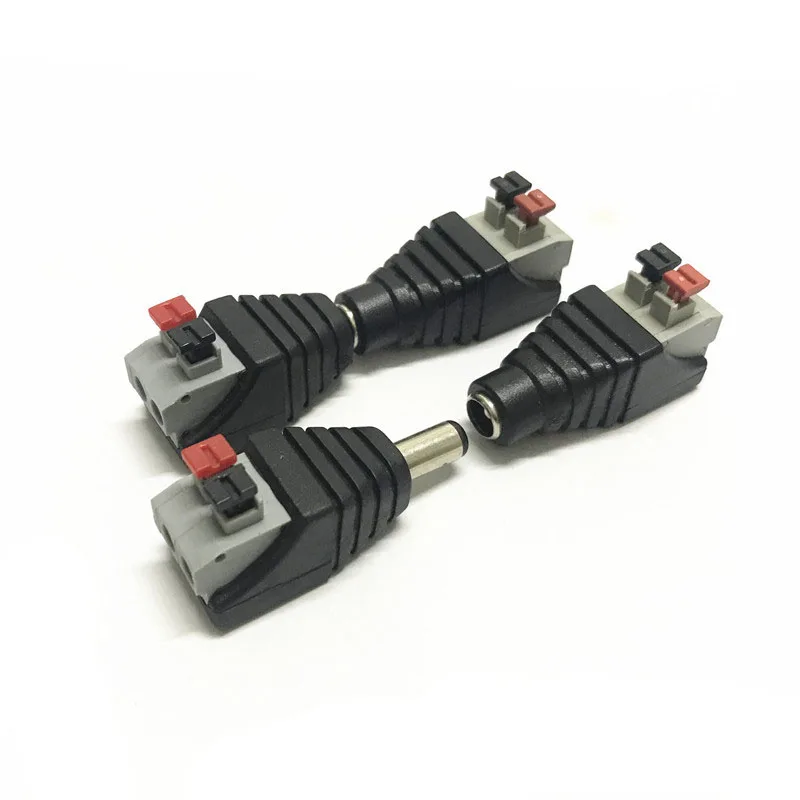 DC Power Connector Plug Male and Female DC Connector 5.5mm x 2.1mm Power Jack Plug Adapter Socket for Led Strip