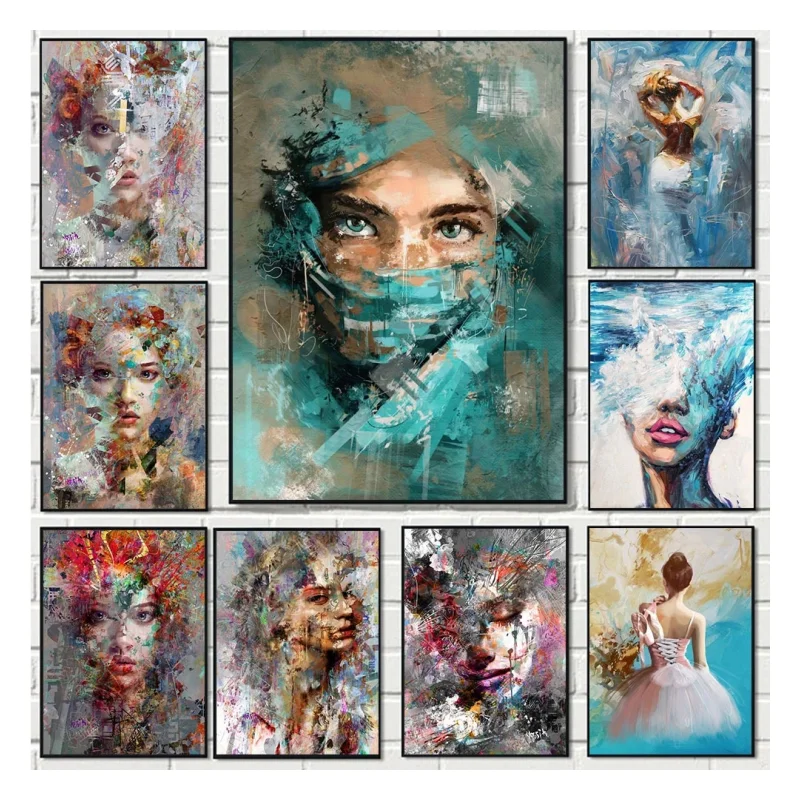 Dropshipping 100% Hand Painted Custom Handmade Portrait Oil Painting Canvas Pop SJ Modern Wall Art Oil Painting Custom Size 1pcs