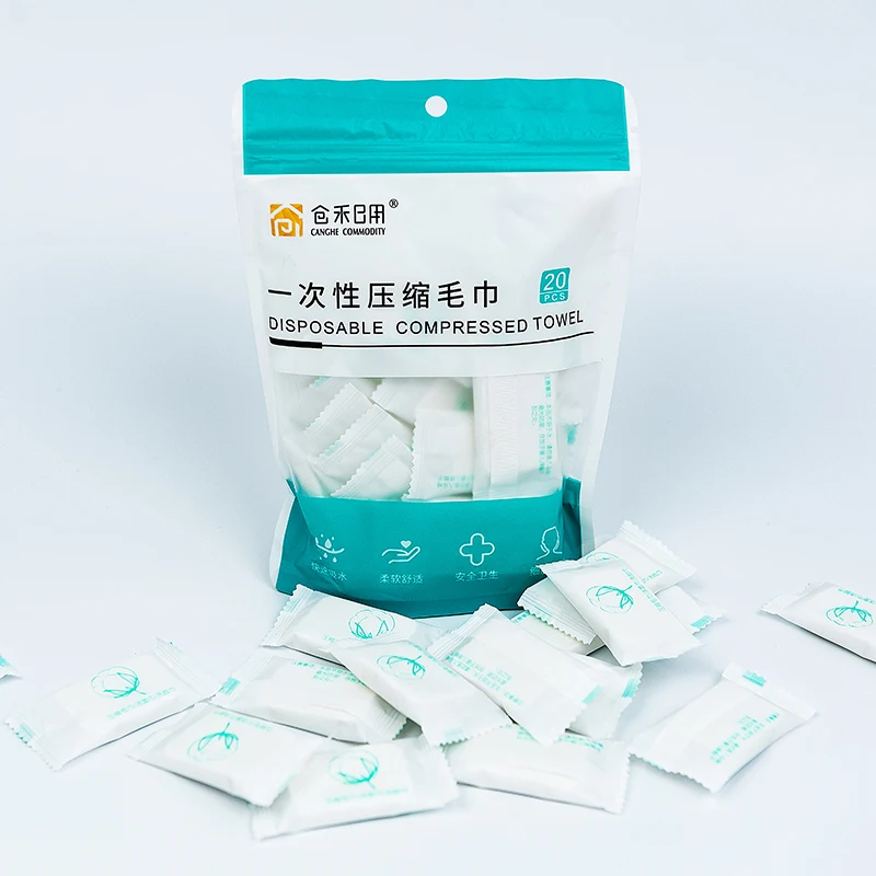 Disposable Compressed Towel Nonwoven Facial Cleaning Towel with Custom Logo for Home Hotel Beach Sports Adults Children