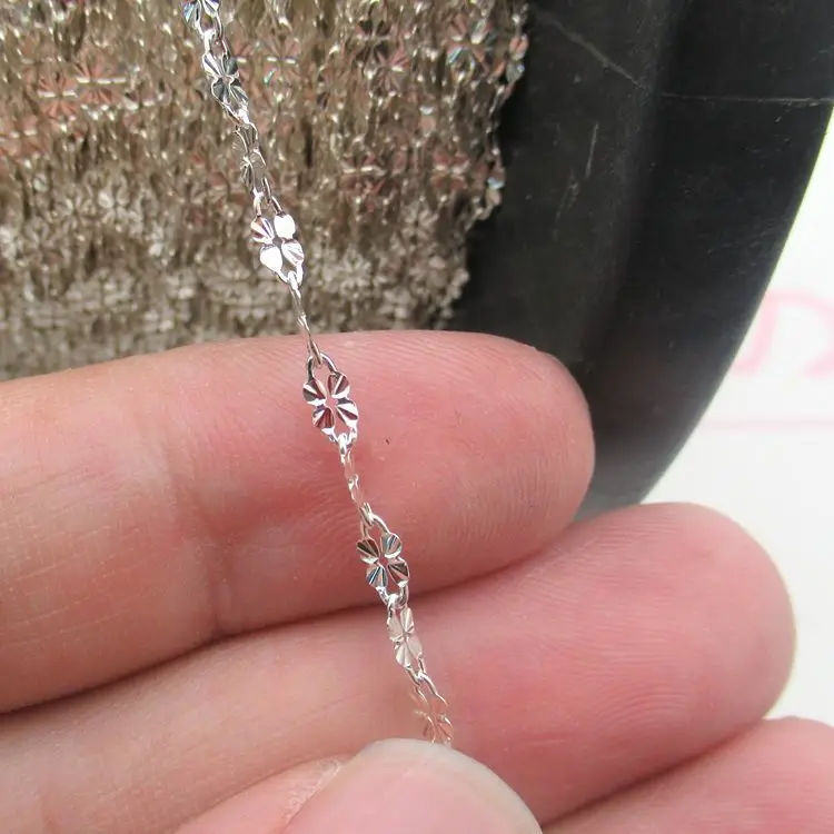 Fashion 925 Sterling Silver Customized 14k Gold Dapped lip Necklace Chains Bulk Link Chain Roll for Making Bracelet Jewellery