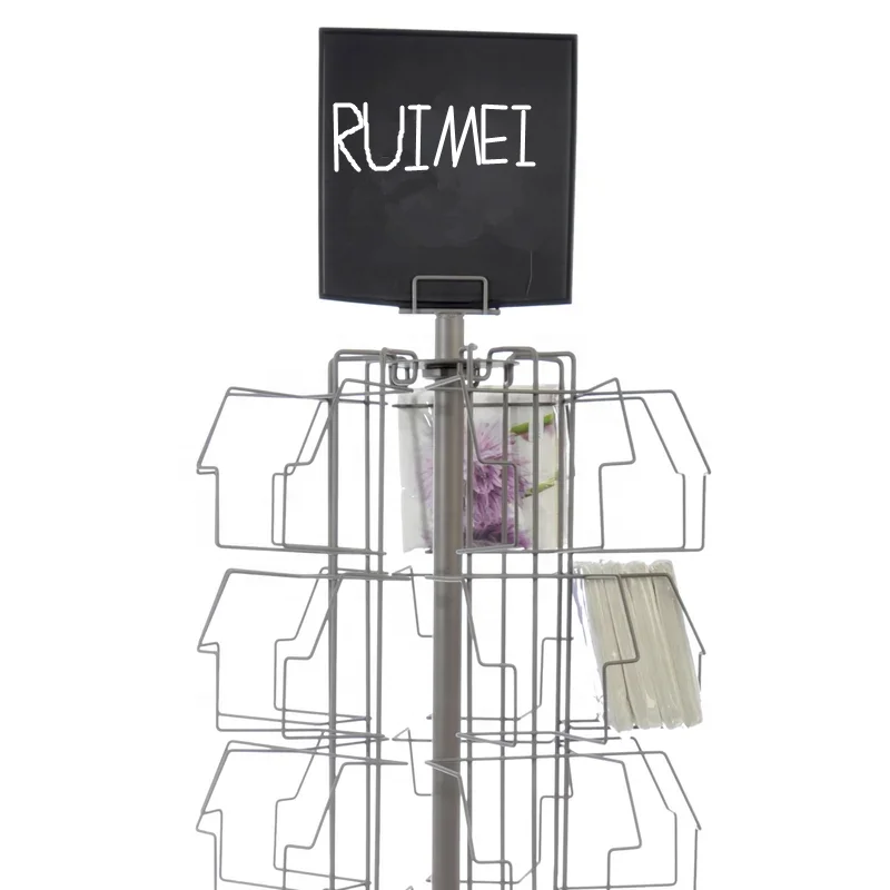 24 Pocket Metal Wire Napkin Display Rack Greeting Postcard Display Stands