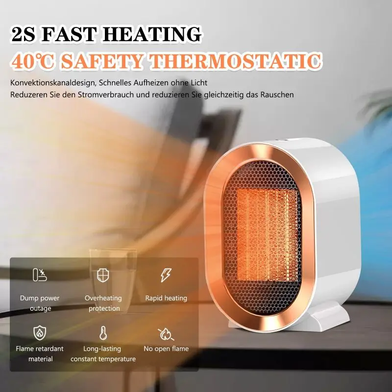 Maist2022 Fan Heater Use PTC Heater Fan Maxi Heat Ceramic for Desktop Office Electric 1200W Waterproof Ventilation of The Car
