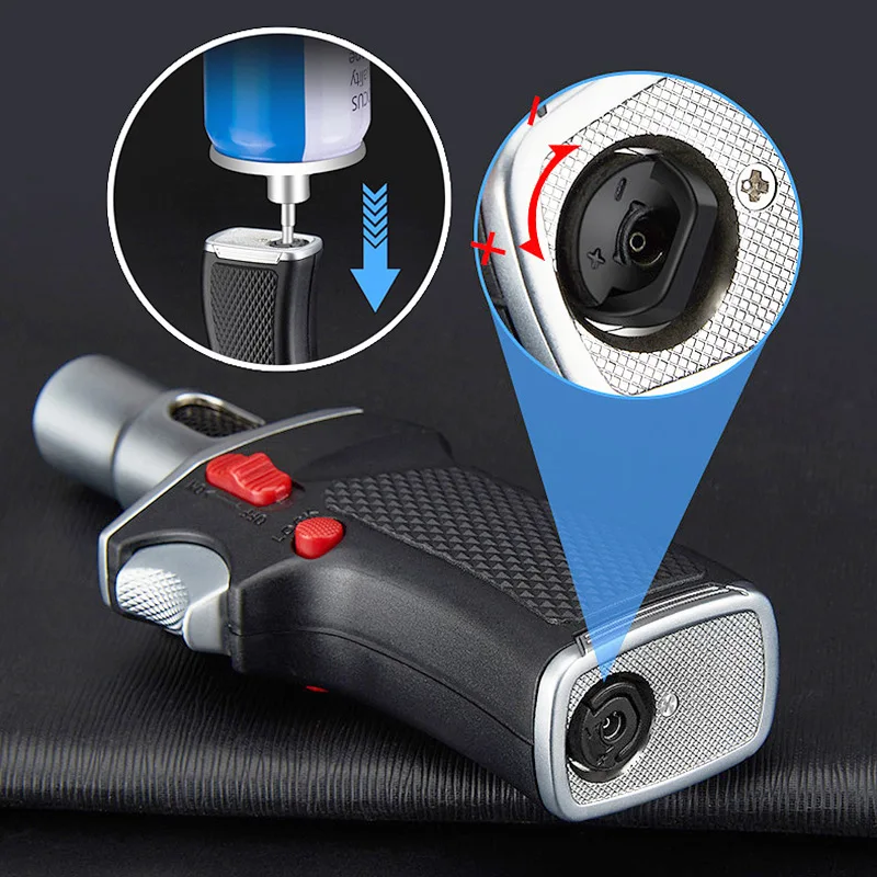 Classic handheld kitchen cigarette lighter Custom Logo High quality kitchen ignition Refillable Powerful jet flame Torch Lighter