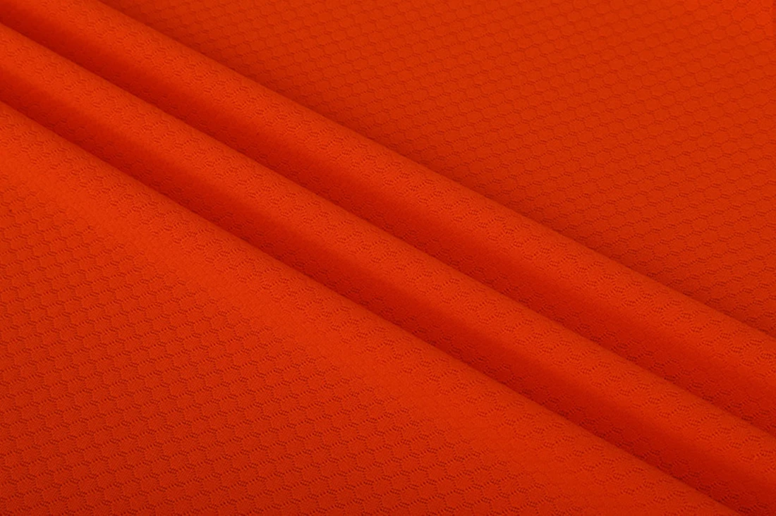 
Free Sample Soft 100% Polyester Mesh Fabric Football Jersey Fabric Fluorescent orange 