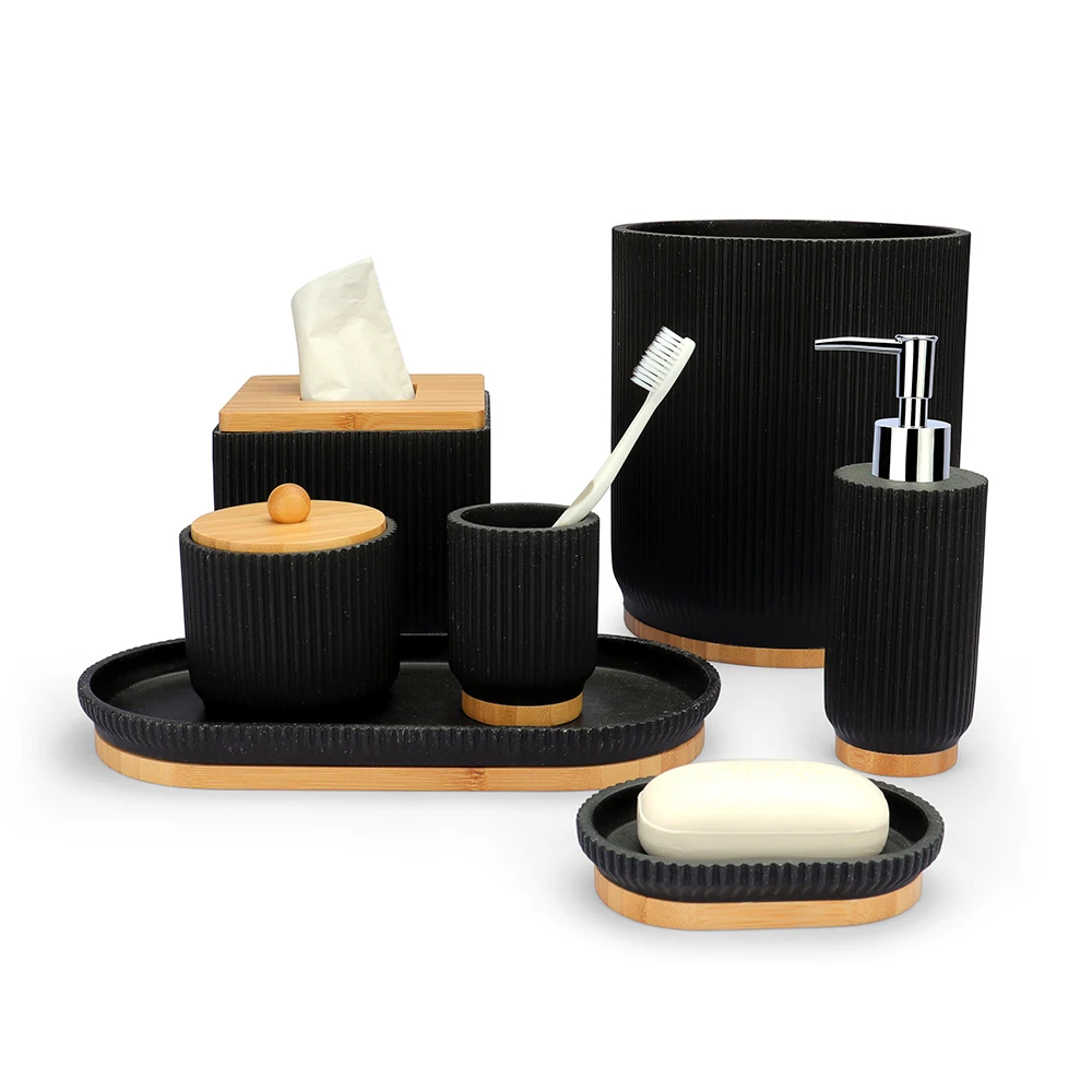 Popular New Hotel 4pcs 6pcs 8pcs Bathroom Sets Washroom Household Decor Bath Resin Spa Toilet Sets Eco Friendly Product 2023