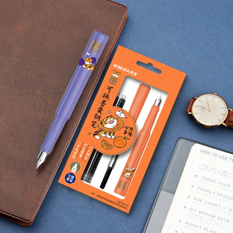 Beifa Brand GEF0018  Traditional Pattern Fountain Pen with Interchangeable Ink Sacs luxury  ink custom fountain pen set crystal