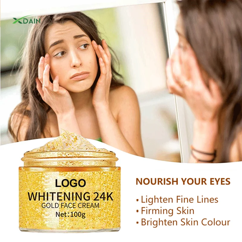 High Quality Wholesale Skin Care Cosmetics 24k Gold Essence Gel Cream Anti-aging Luxury Whitening Facial Care Cream