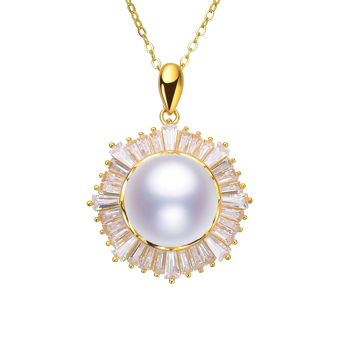 
2021 Mothers Day Wholesale Gifts Freshwater Pearls Sterling Silver Jewelry Fashion Pearl Pendant Necklace Mounting 