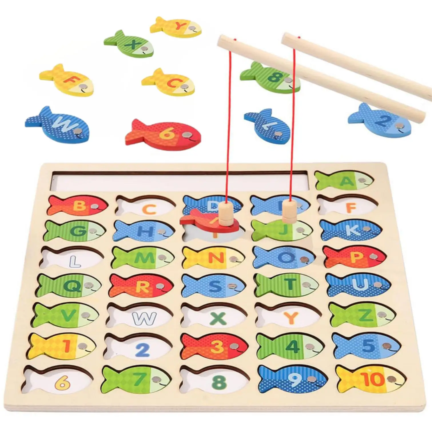 MI 2024 New Products Montessori Wooden Toy Learning Magnet Toys Children Educational Games Magnetic Fishing Puzzle Game For Kids