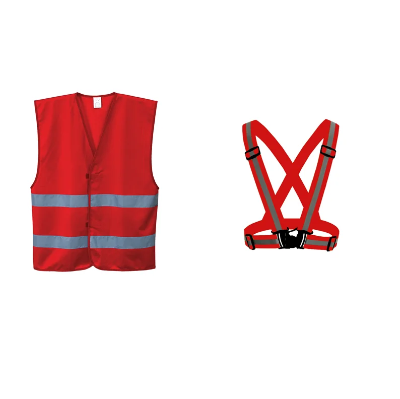 ENISO 20471 china custom logo high light reflective red blue security guard cross jacket reflecting crossing safety vest belt